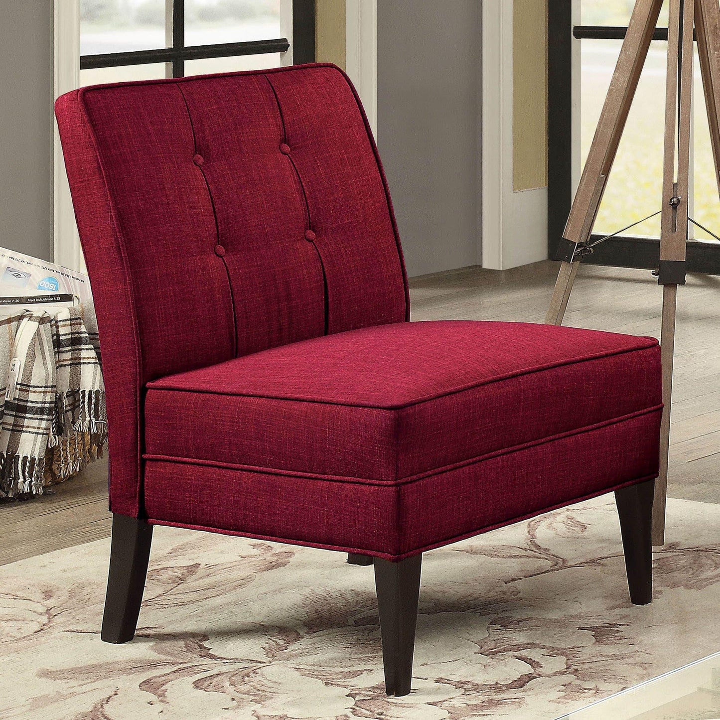  Furniture of America Deandra Stationary Fabric Accent Chair CM-AC6544RD IMAGE 2