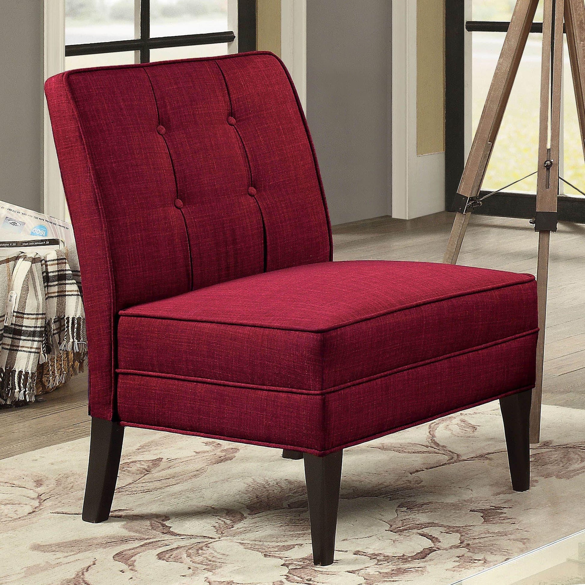  Furniture of America Deandra Stationary Fabric Accent Chair CM-AC6544RD IMAGE 2