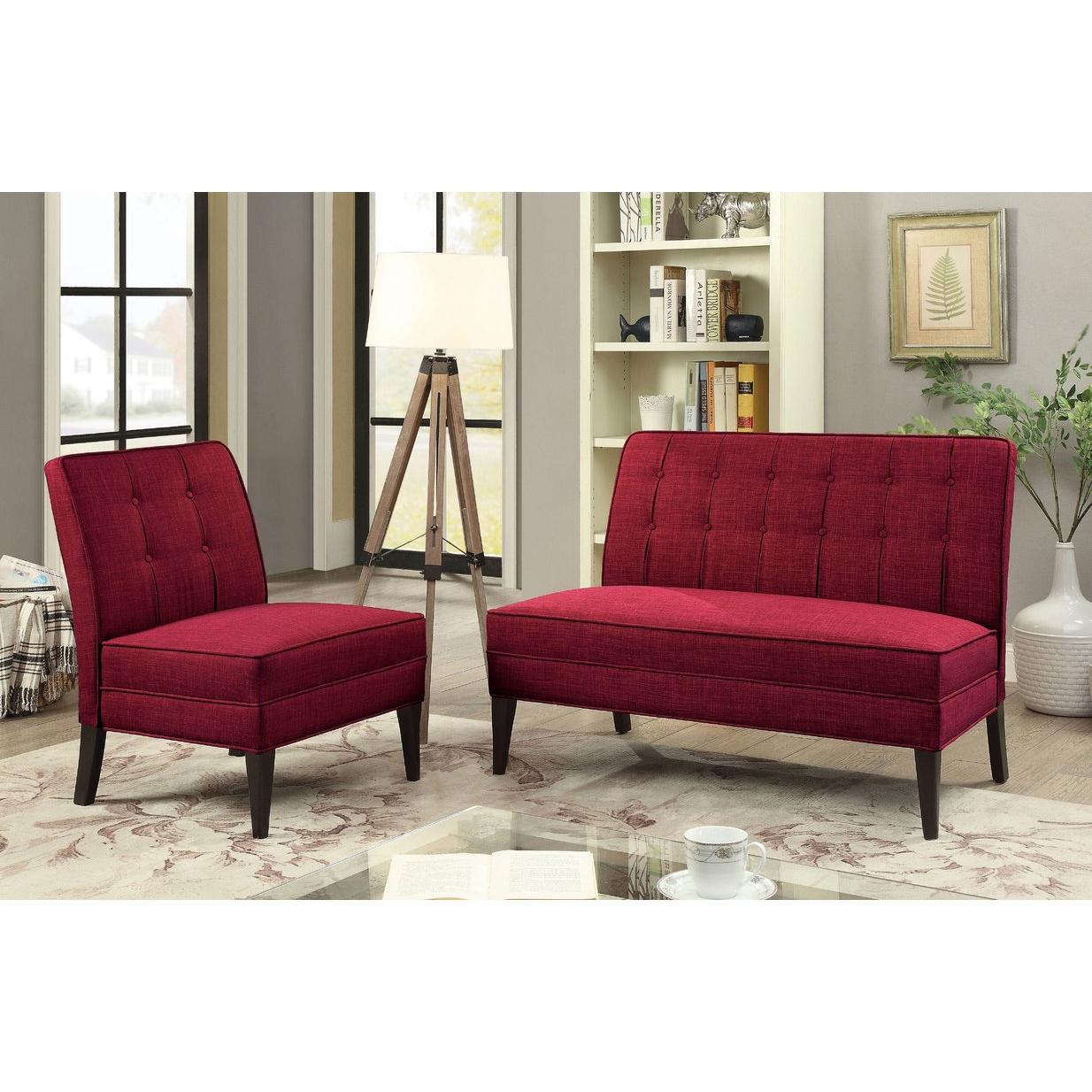  Furniture of America Deandra Stationary Fabric Accent Chair CM-AC6544RD IMAGE 5