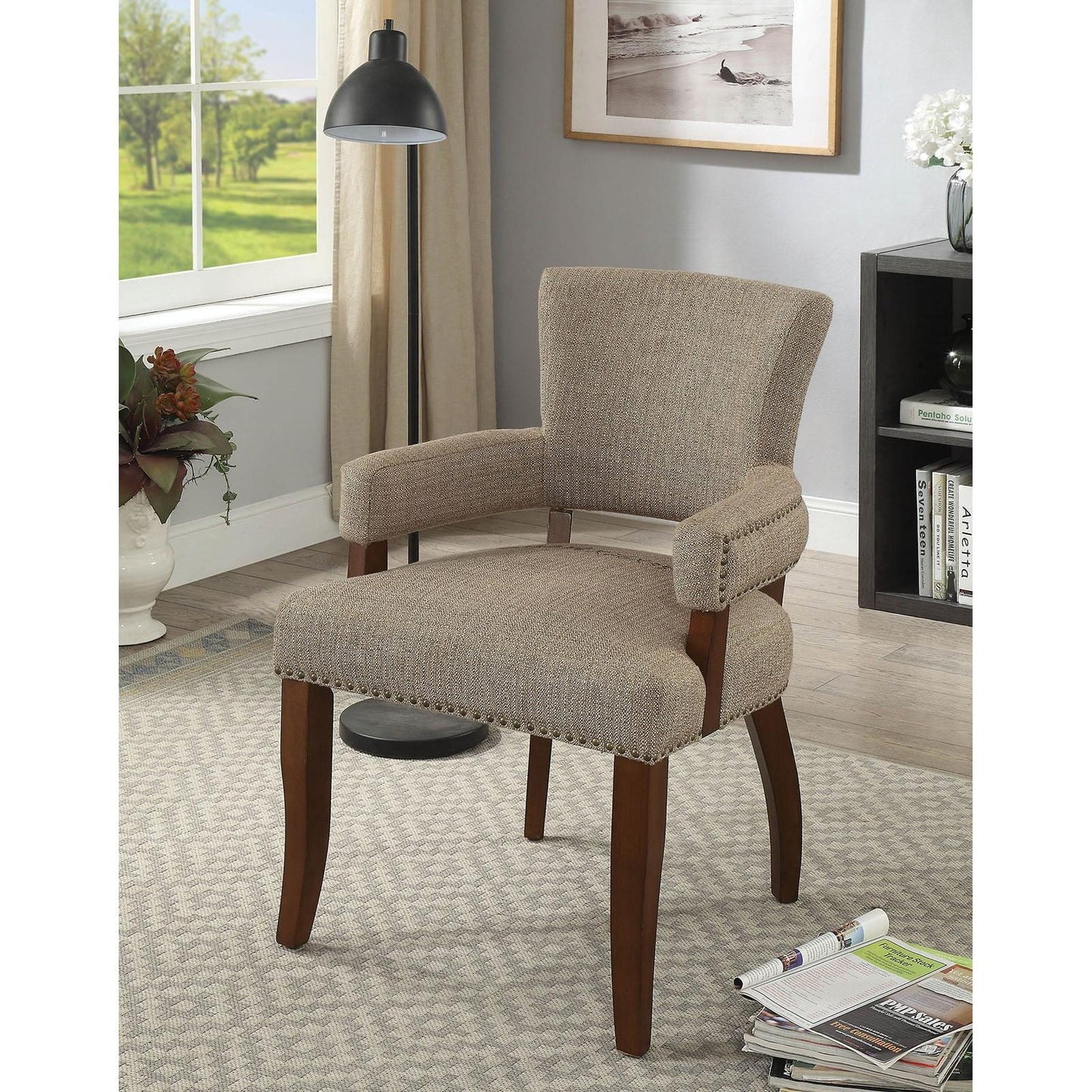  Furniture of America Valladolid Stationary Fabric Accent Chair CM-AC6076-25 IMAGE 2