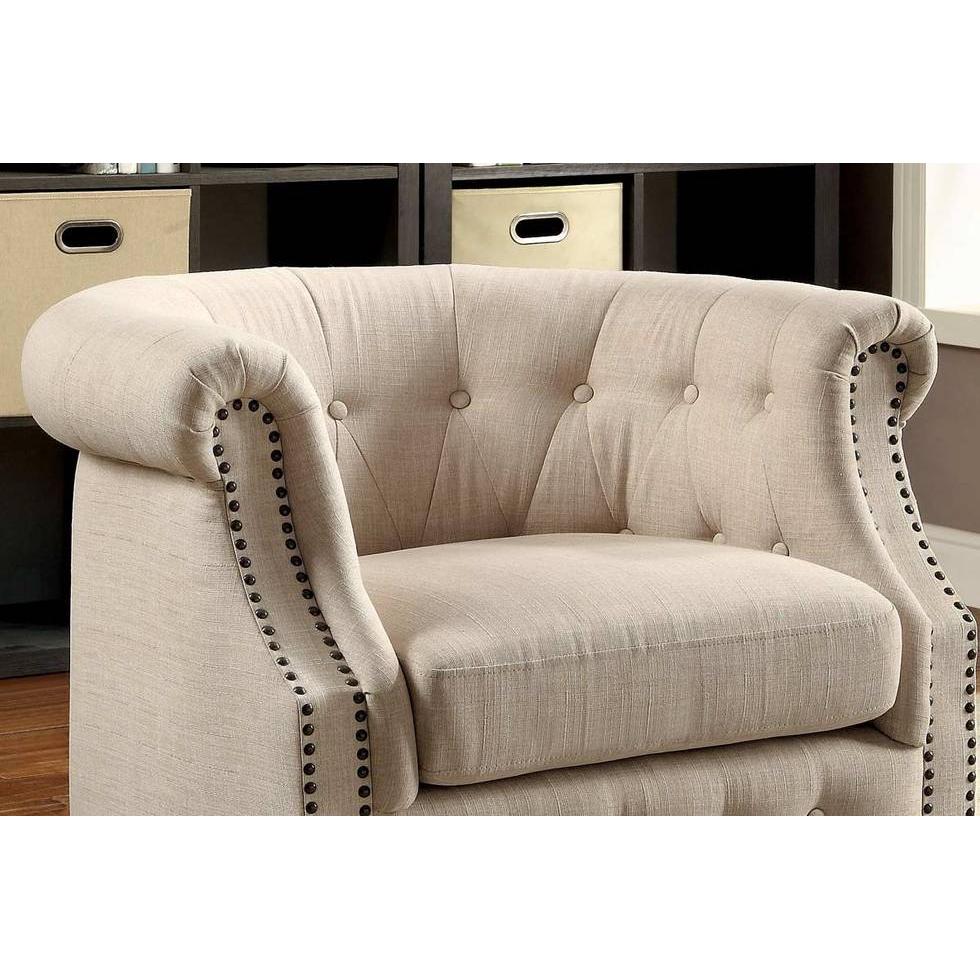  Furniture of America Mel Stationary Fabric Accent Chair CM-AC6185 IMAGE 3
