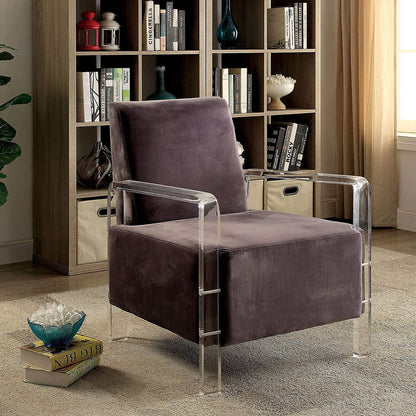 Furniture of America Eloise Stationary Fabric Accent Chair CM-AC6187GY IMAGE 2