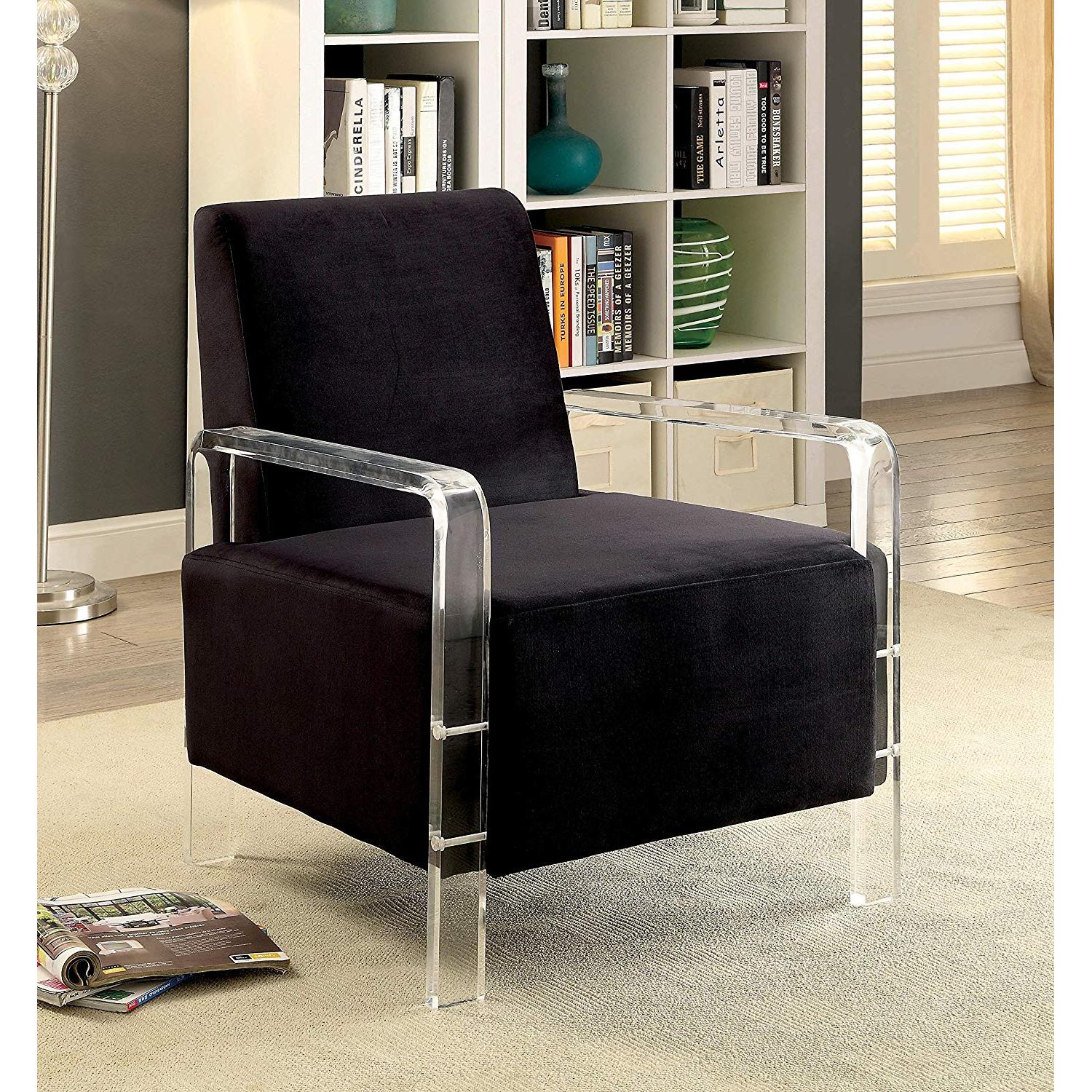 Furniture of America Eloise Stationary Fabric Accent Chair CM-AC6187BK IMAGE 2
