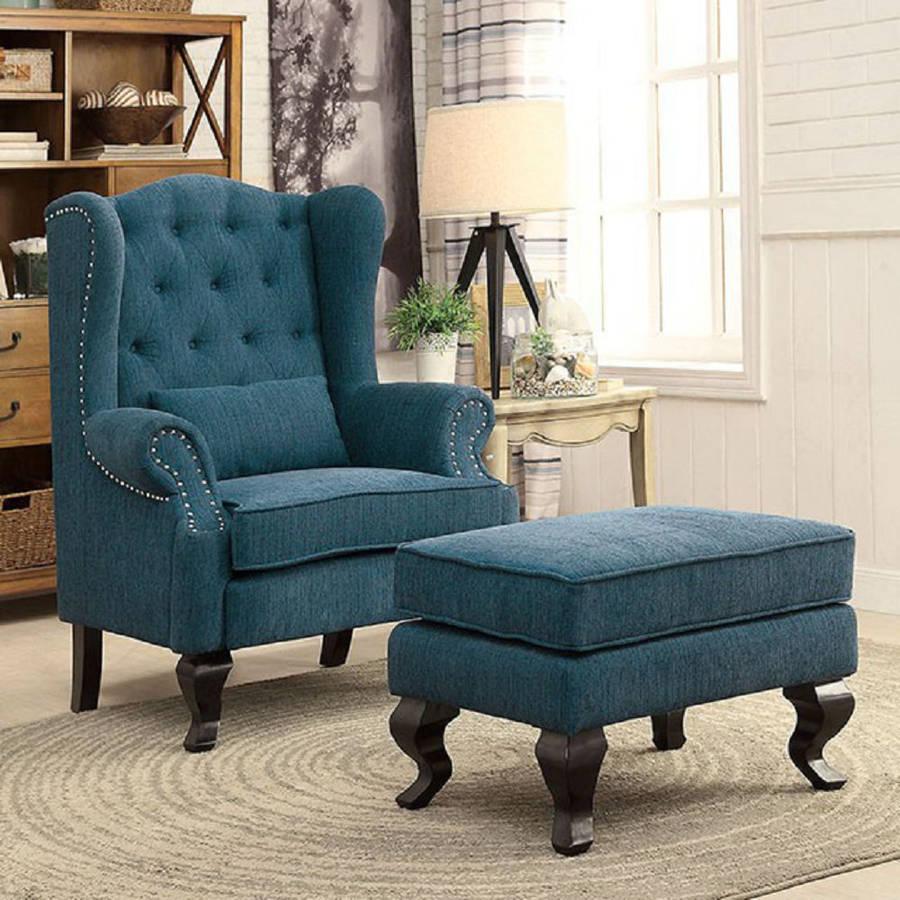  Furniture of America Willow Stationary Fabric Accent Chair CM-AC6271TL-CH IMAGE 3