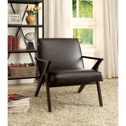  Furniture of America Margaux Stationary Leather Accent Chair CM-AC6265BR IMAGE 2