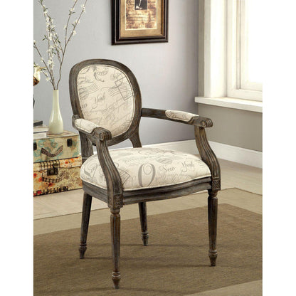  Furniture of America Firth II Stationary Fabric Accent Chair CM-AC6055WT IMAGE 2