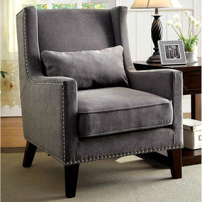  Furniture of America Tomar Stationary Fabric Accent Chair CM-AC6115GY IMAGE 1