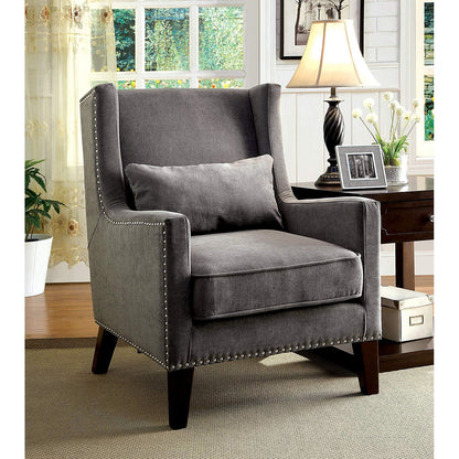  Furniture of America Tomar Stationary Fabric Accent Chair CM-AC6115GY IMAGE 2
