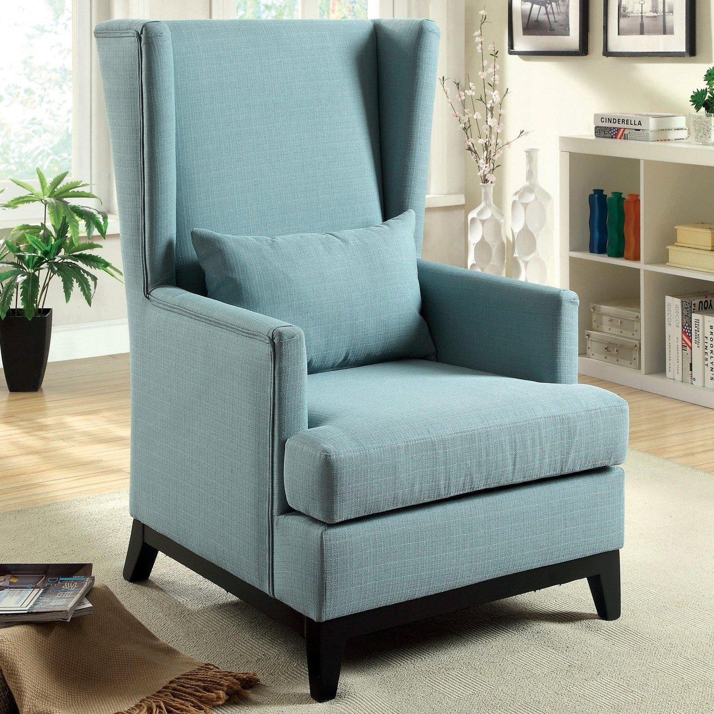  Furniture of America Stafa Stationary Fabric Accent Chair CM-AC6996BL IMAGE 2