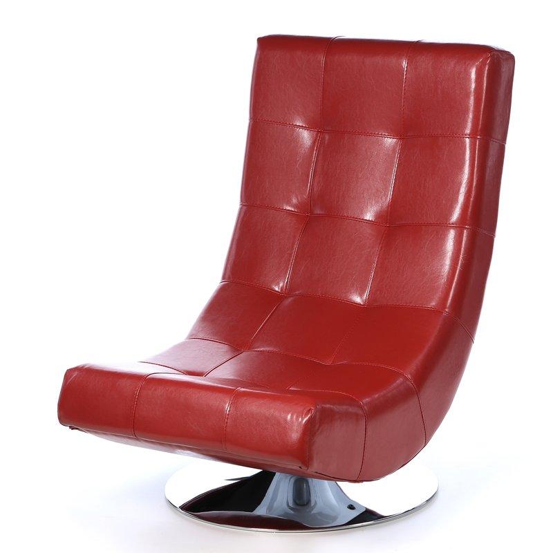  Furniture of America Trinidad Swivel Leather Accent Chair CM-AC6912R IMAGE 2