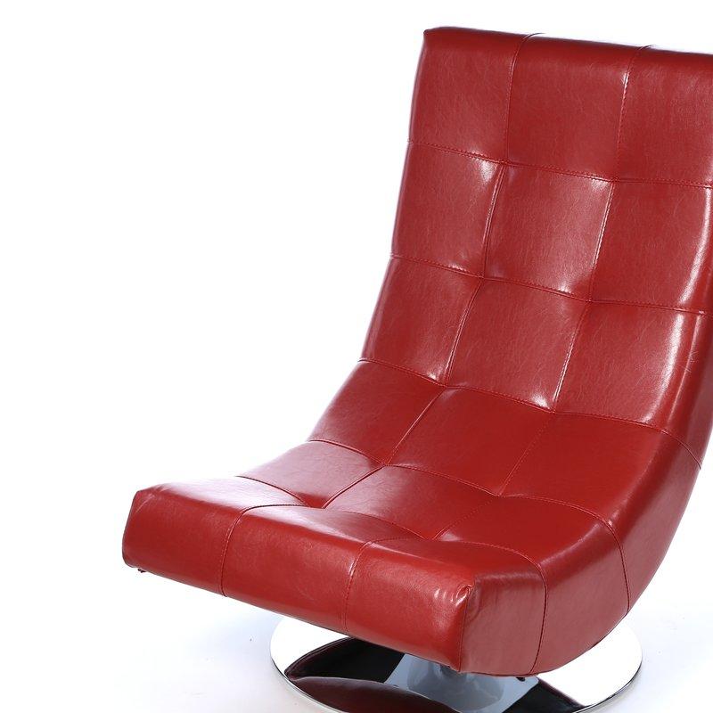  Furniture of America Trinidad Swivel Leather Accent Chair CM-AC6912R IMAGE 3
