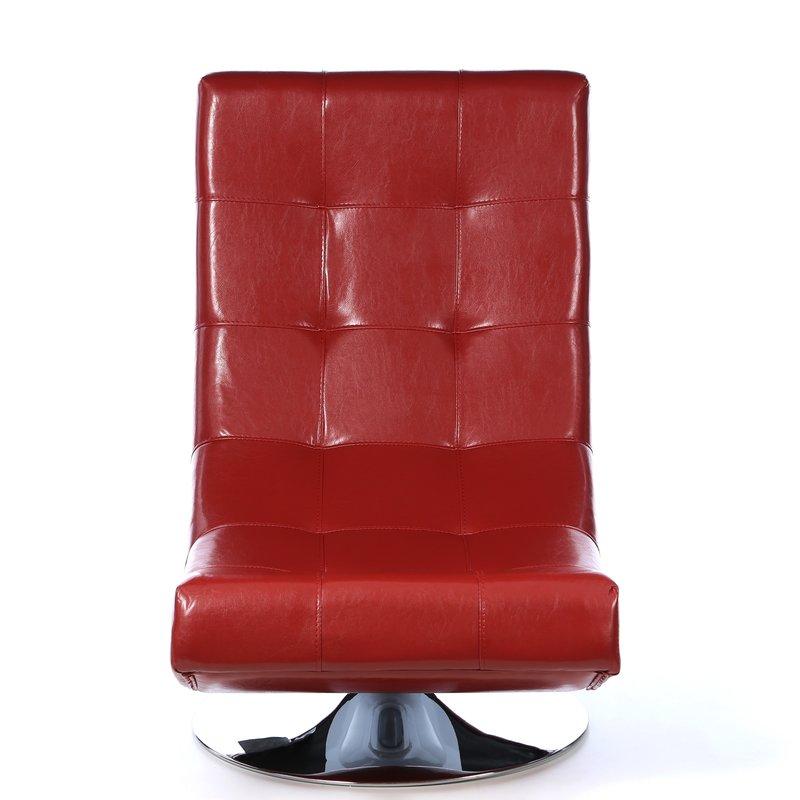  Furniture of America Trinidad Swivel Leather Accent Chair CM-AC6912R IMAGE 4