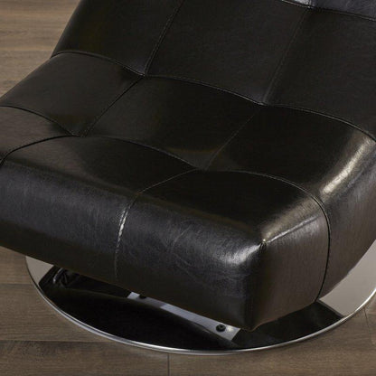  Furniture of America Trinidad Swivel Leather Look Accent Chair CM-AC6912BK IMAGE 7