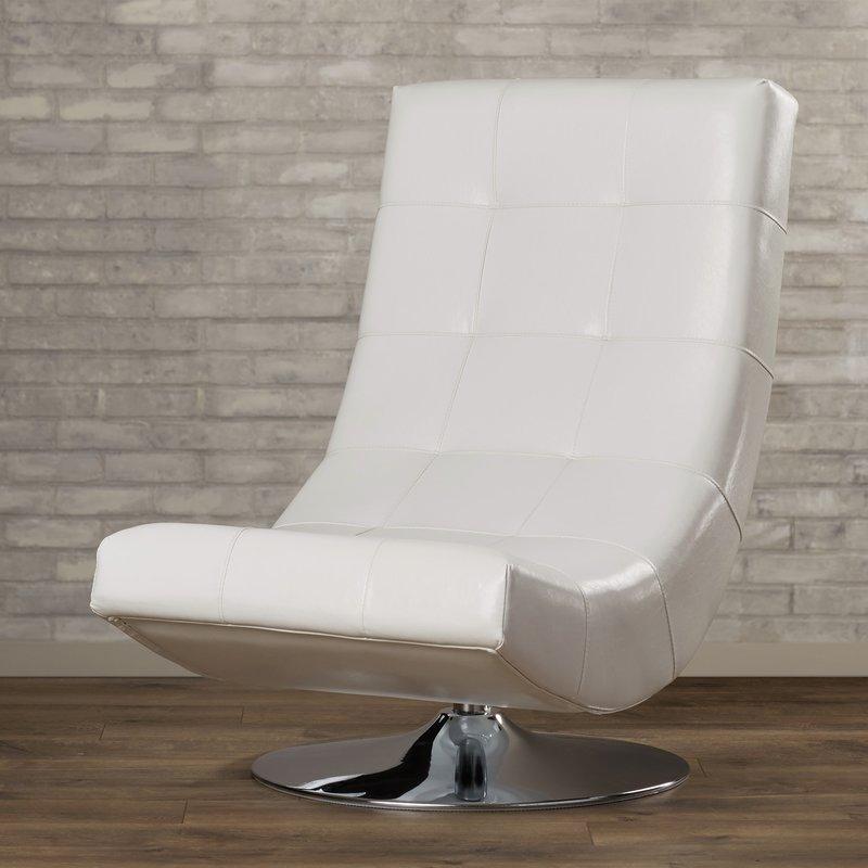  Furniture of America Trinidad Swivel Leather Look Accent Chair CM-AC6912W IMAGE 3