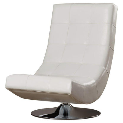  Furniture of America Trinidad Swivel Leather Look Accent Chair CM-AC6912W IMAGE 4