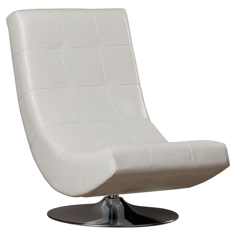  Furniture of America Trinidad Swivel Leather Look Accent Chair CM-AC6912W IMAGE 6