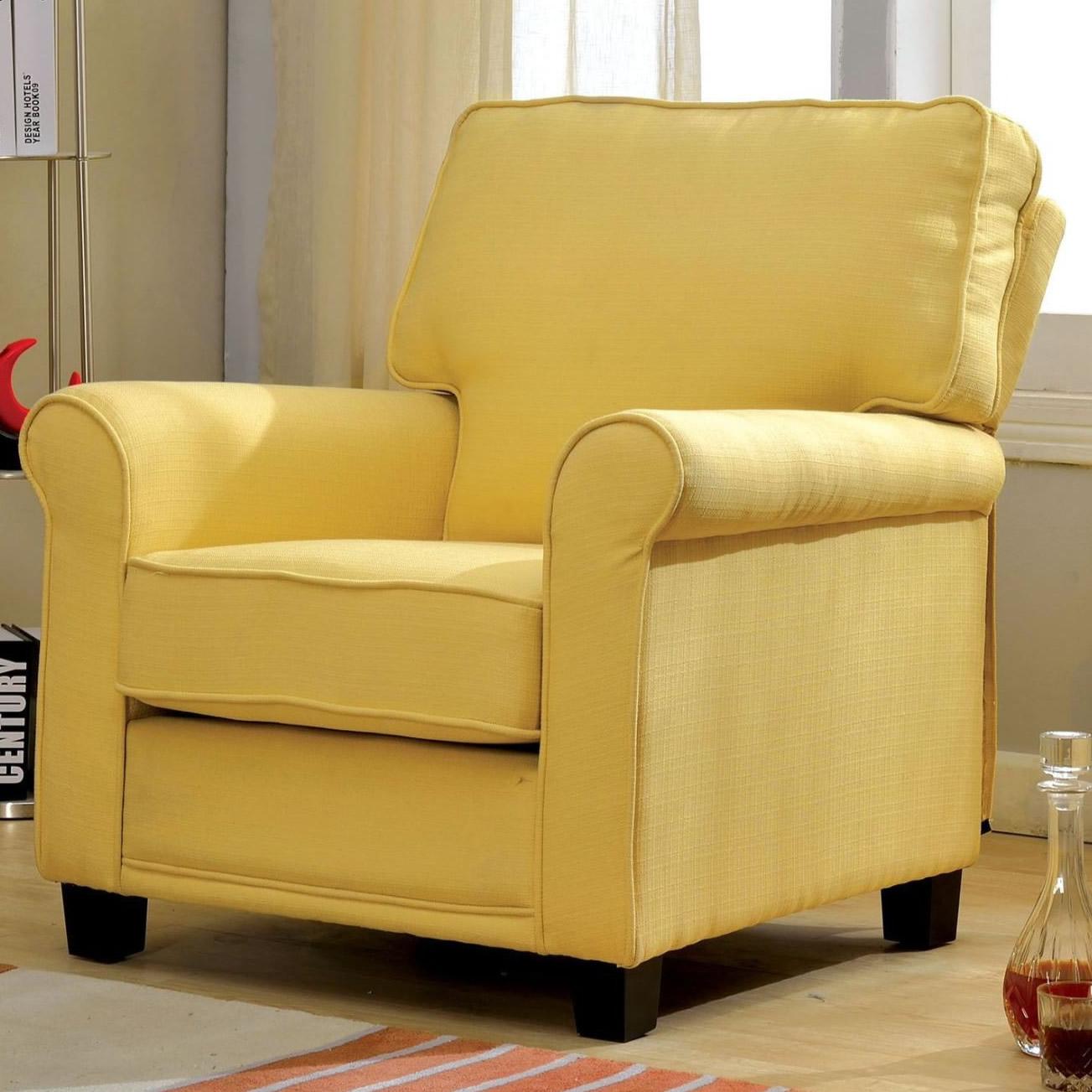  Furniture of America Belem Stationary Fabric Accent Chair CM-AC6056YW IMAGE 1