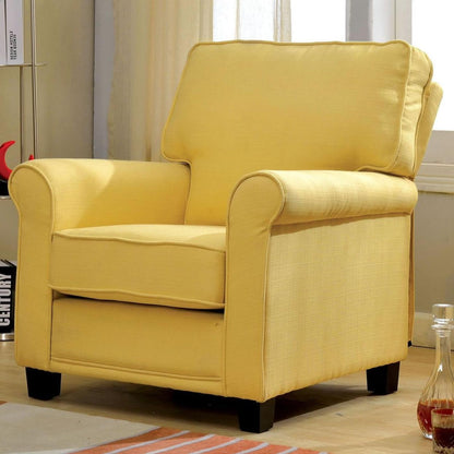 Furniture of America Belem Stationary Fabric Accent Chair CM-AC6056YW IMAGE 1