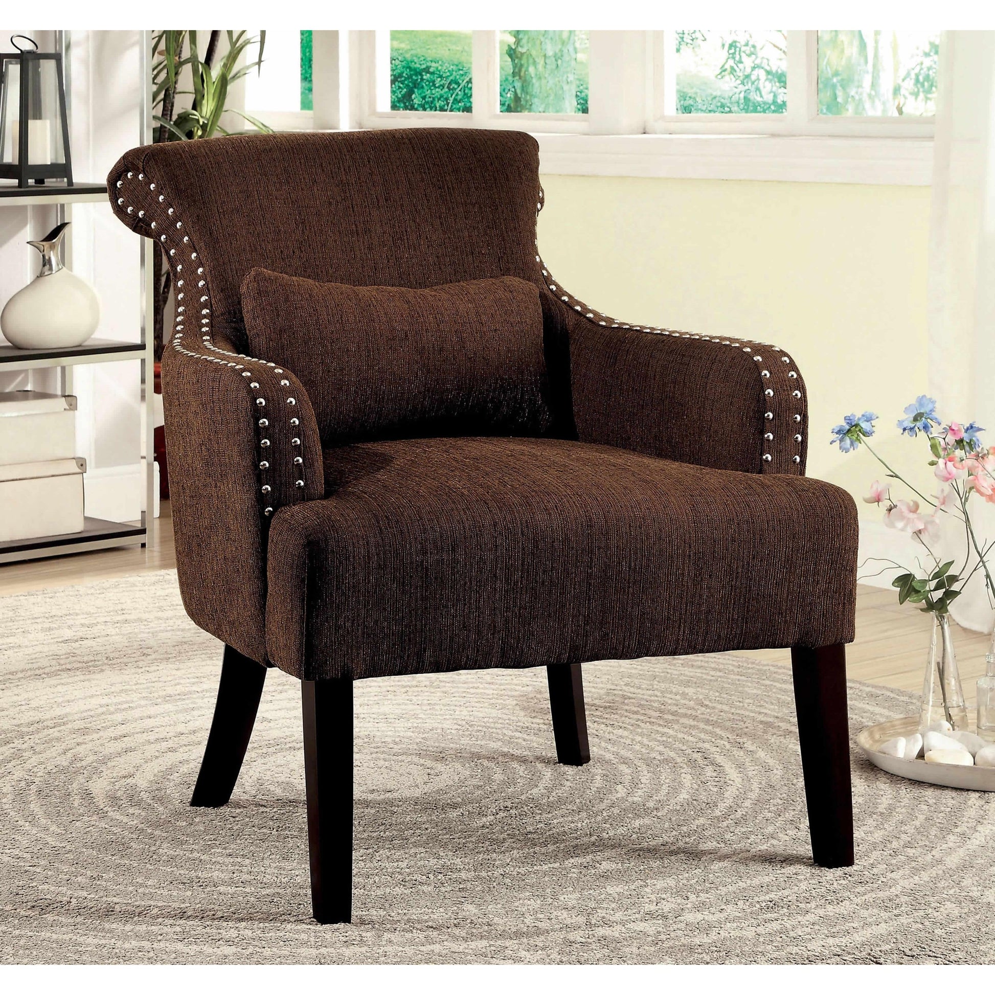  Furniture of America Agalva Stationary Fabric Accent Chair CM-AC6113BR IMAGE 4