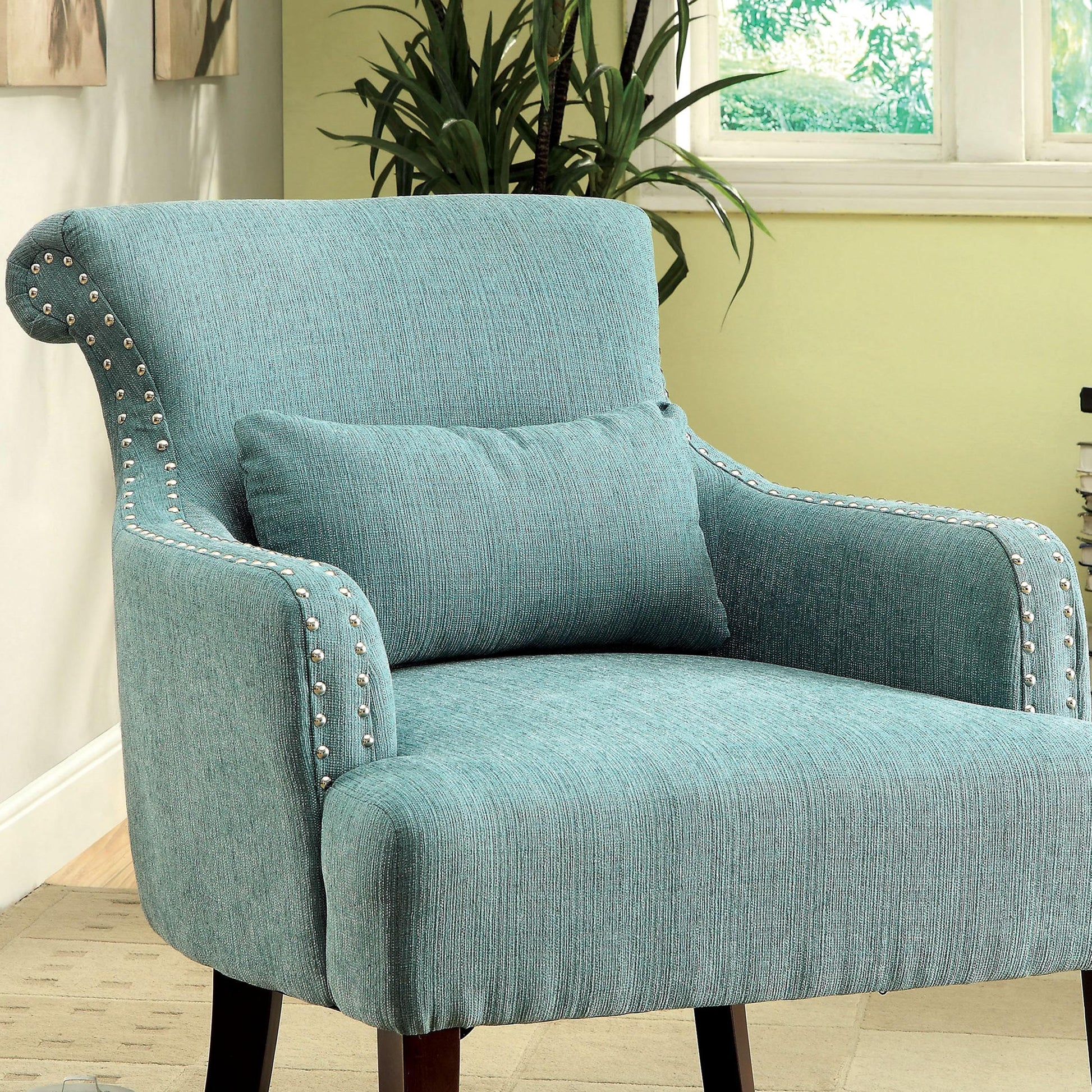  Furniture of America Agalva Stationary Fabric Accent Chair CM-AC6113BL IMAGE 2