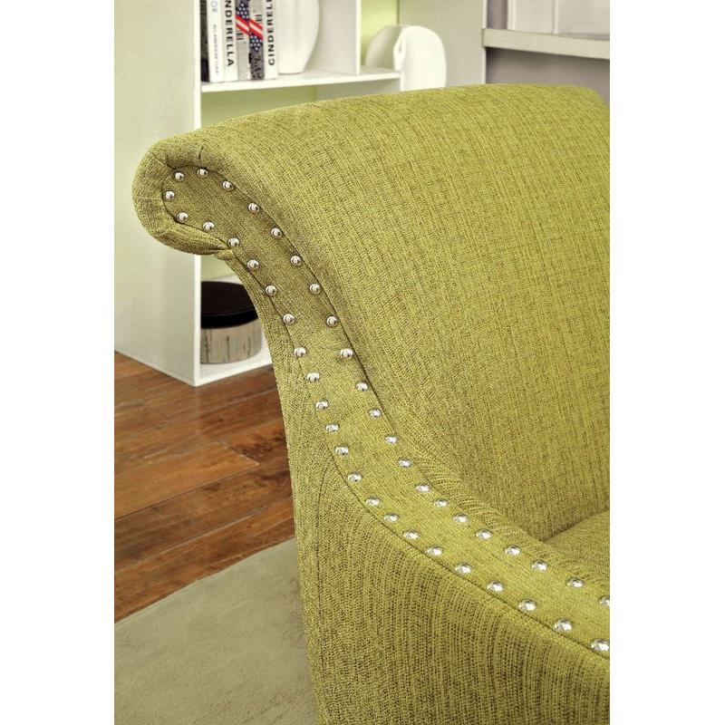  Furniture of America Agalva Stationary Fabric Accent Chair CM-AC6113GR IMAGE 2