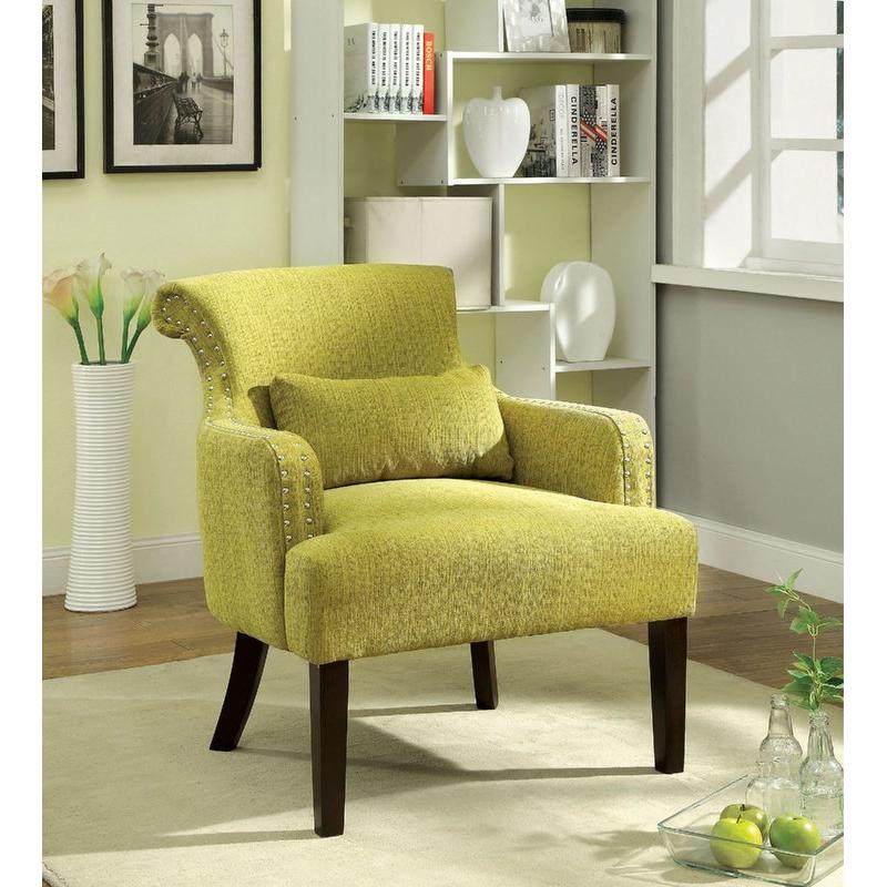  Furniture of America Agalva Stationary Fabric Accent Chair CM-AC6113GR IMAGE 4