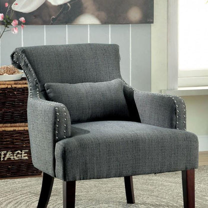  Furniture of America Agalva Stationary Fabric Accent Chair CM-AC6113GY IMAGE 2