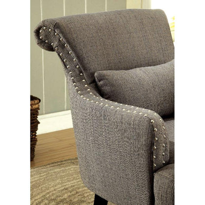  Furniture of America Agalva Stationary Fabric Accent Chair CM-AC6113GY IMAGE 3