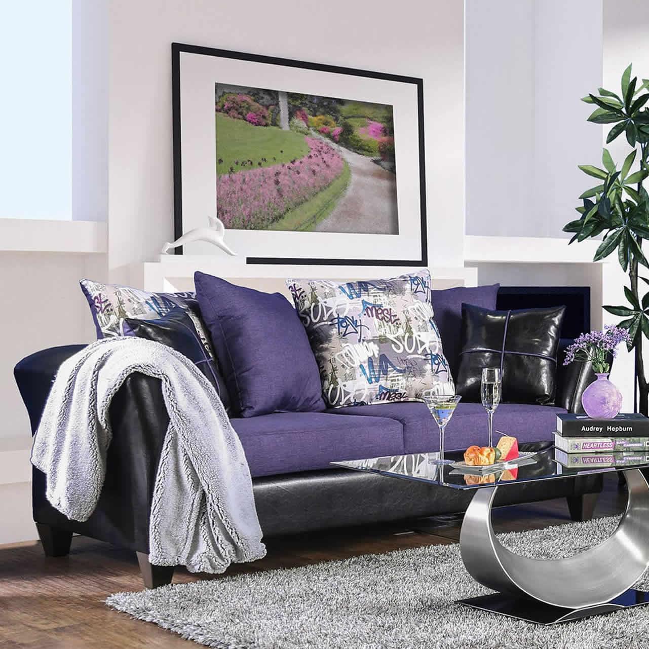  Furniture of America Kaelyn Stationary Leatherette Sofa SM4050-SF IMAGE 1