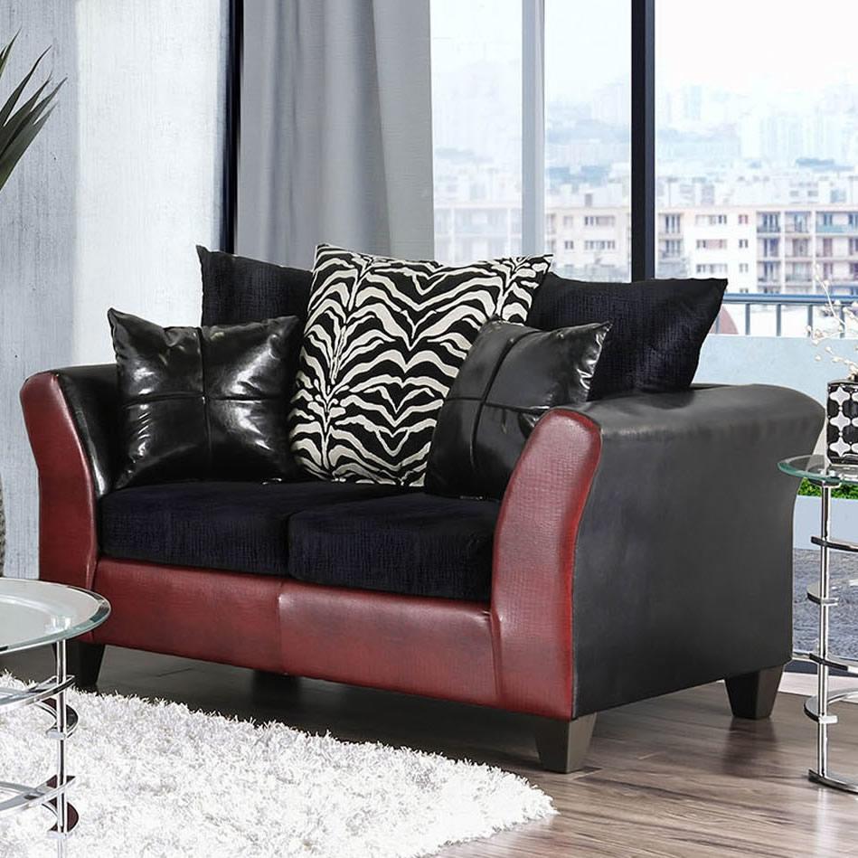  Furniture of America Kaelyn Stationary Leatherette Loveseat SM4076-LV IMAGE 1