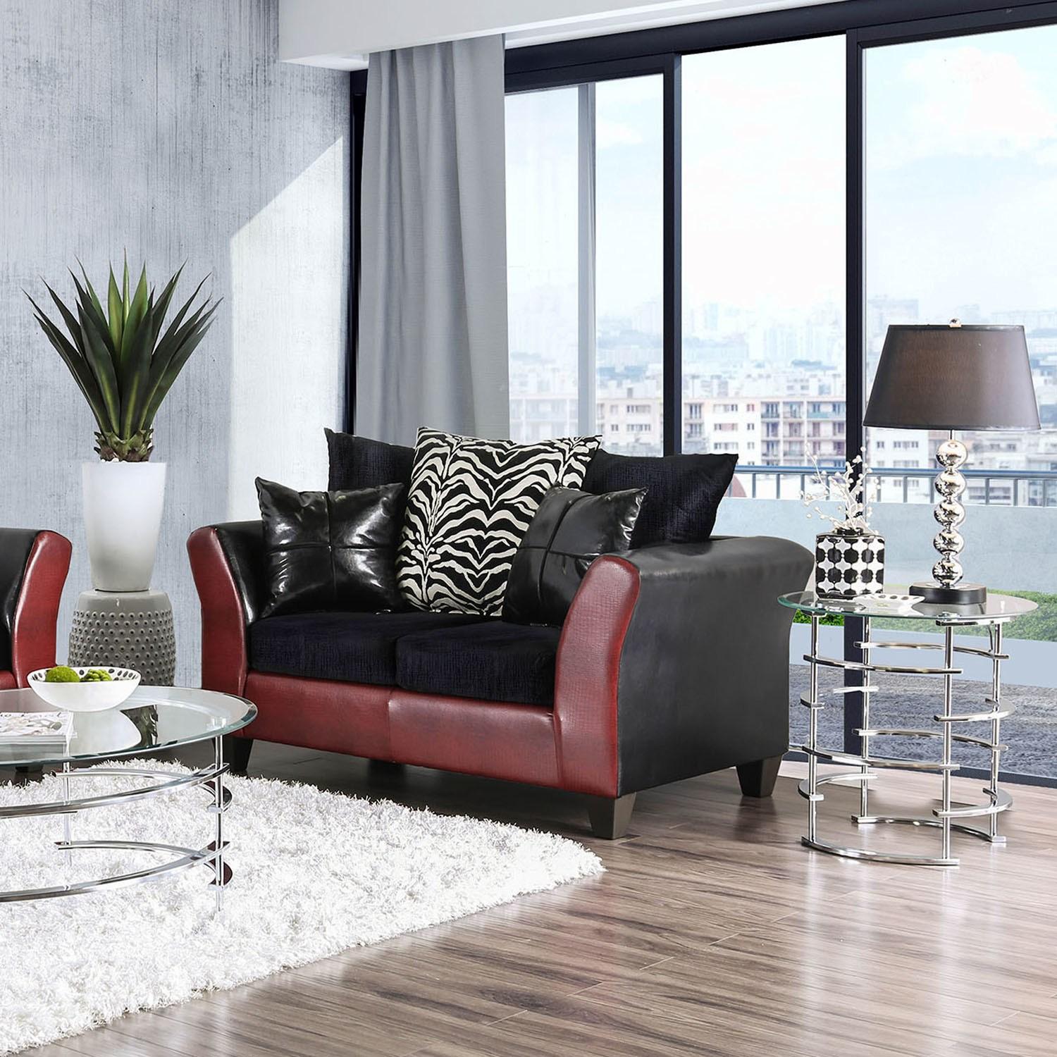  Furniture of America Kaelyn Stationary Leatherette Loveseat SM4076-LV IMAGE 2