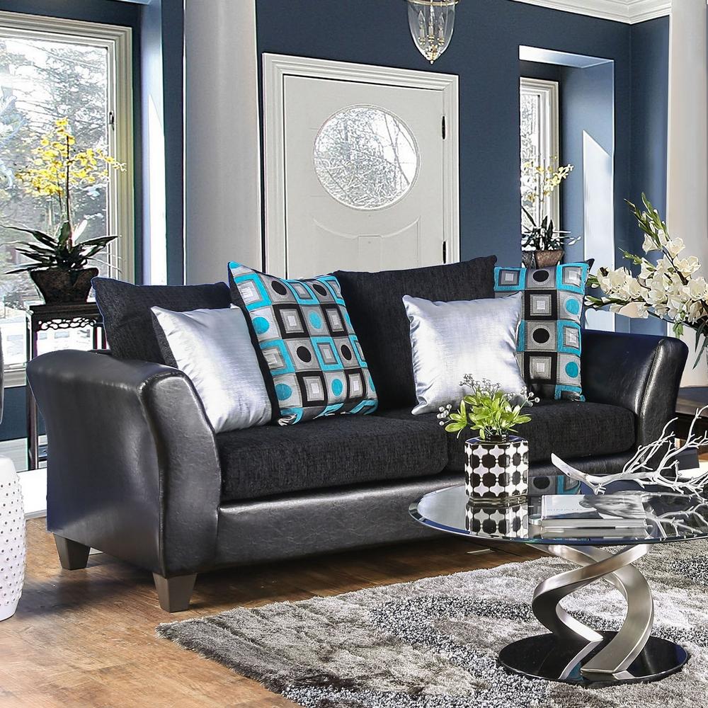  Furniture of America Kaelyn Stationary Leatherette Sofa SM4090-SF IMAGE 1