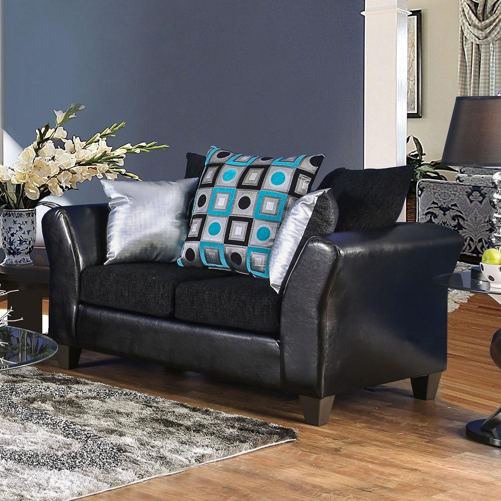  Furniture of America Kaelyn Stationary Leatherette Loveseat SM4090-LV IMAGE 1