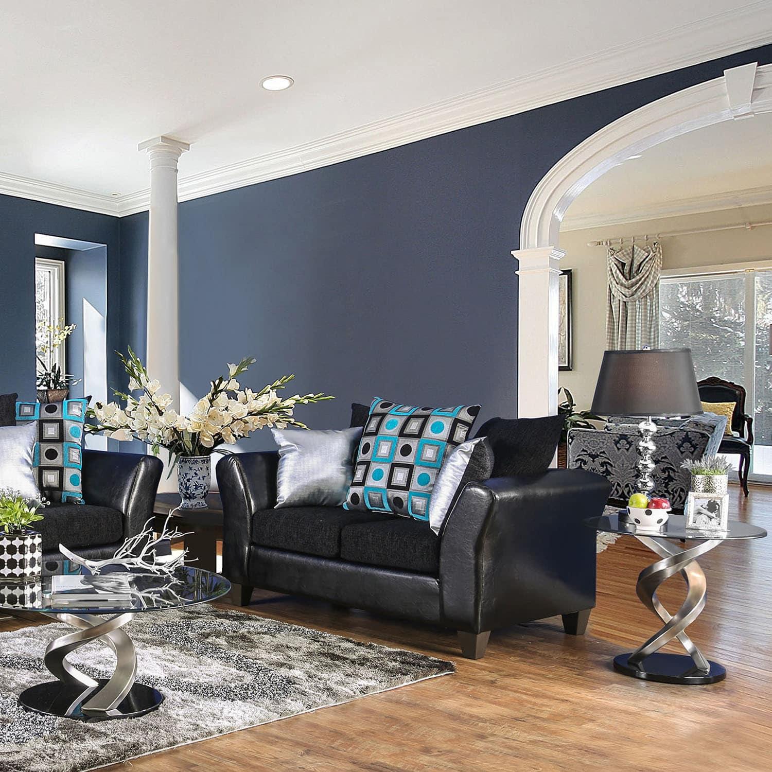  Furniture of America Kaelyn Stationary Leatherette Loveseat SM4090-LV IMAGE 2