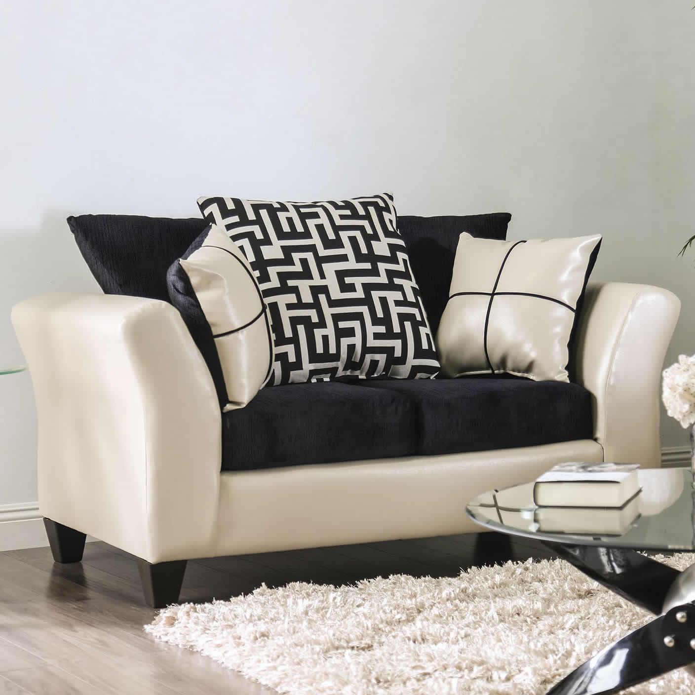  Furniture of America Kaelyn Stationary Leatherette Loveseat SM4070-LV IMAGE 1