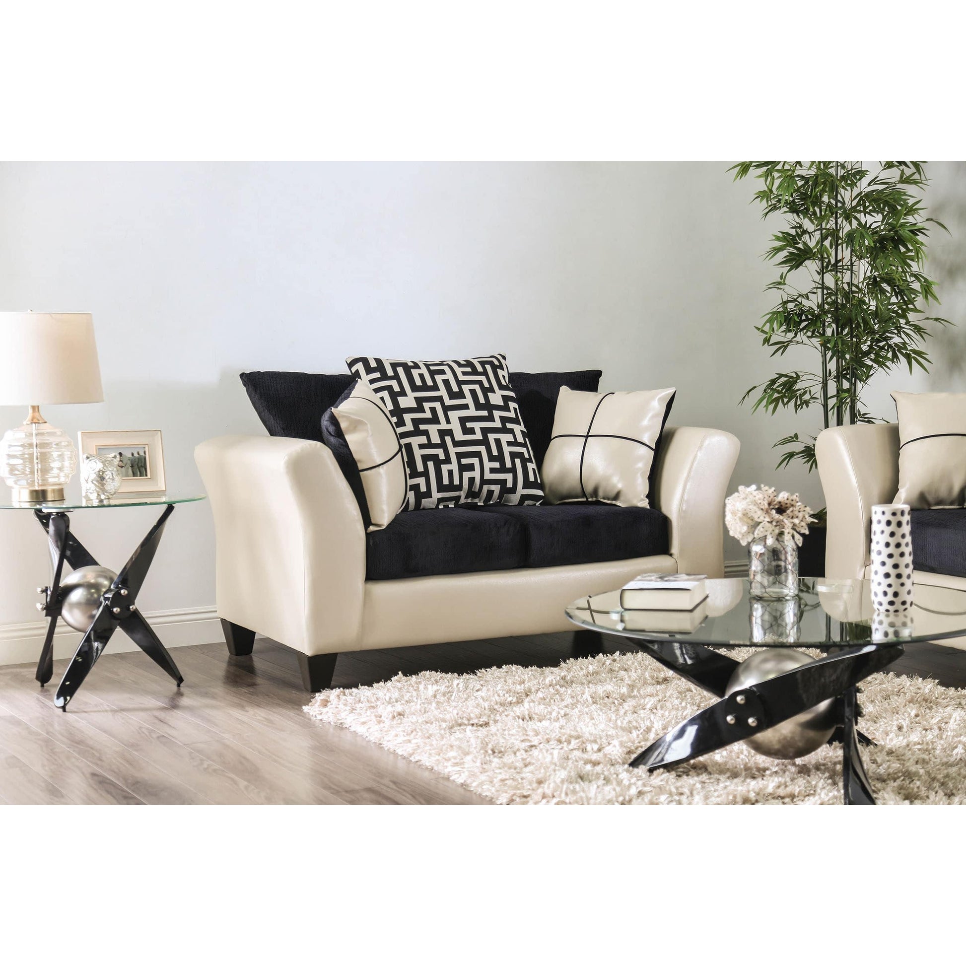  Furniture of America Kaelyn Stationary Leatherette Loveseat SM4070-LV IMAGE 2