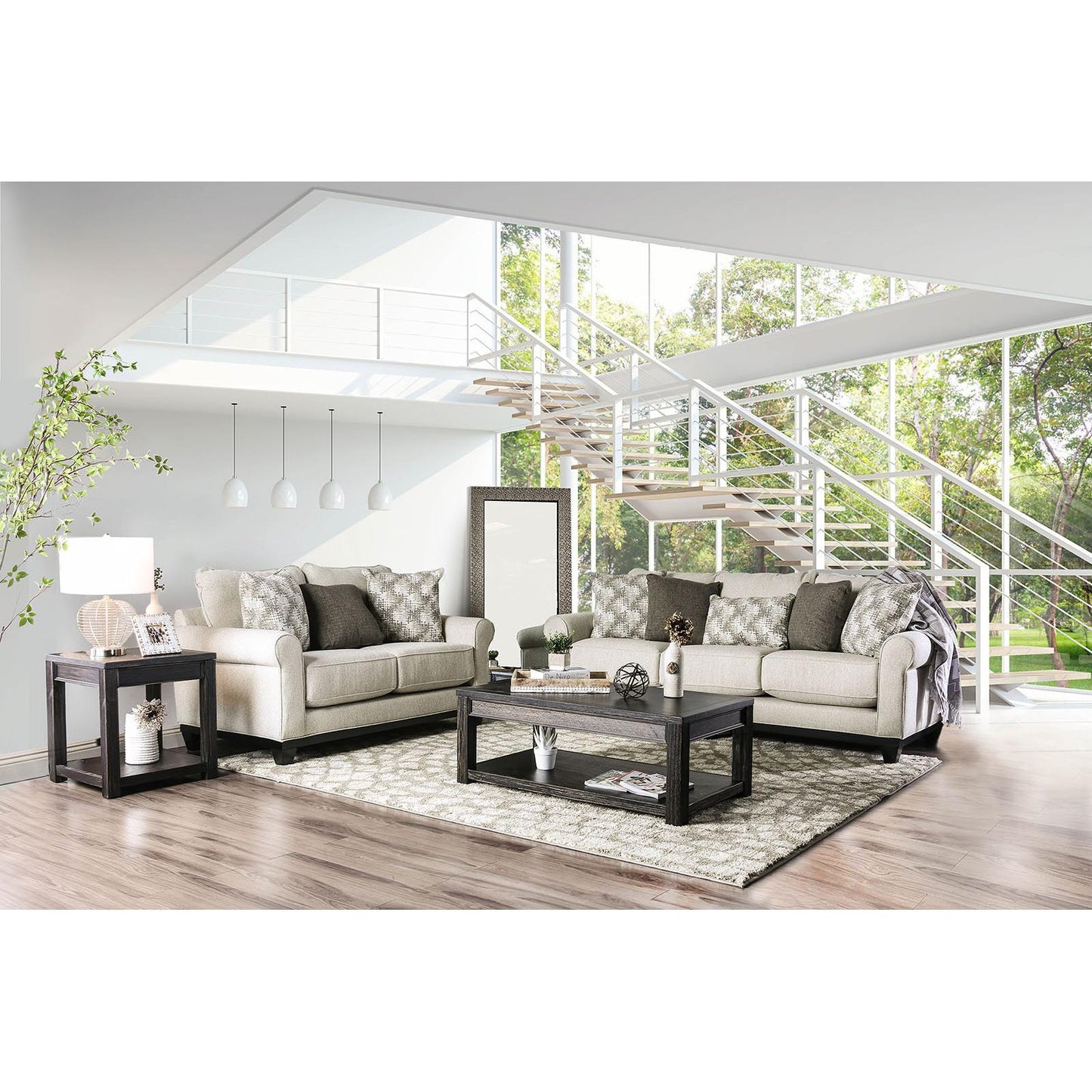  Furniture of America Asma Stationary Fabric Loveseat SM1225-LV IMAGE 2