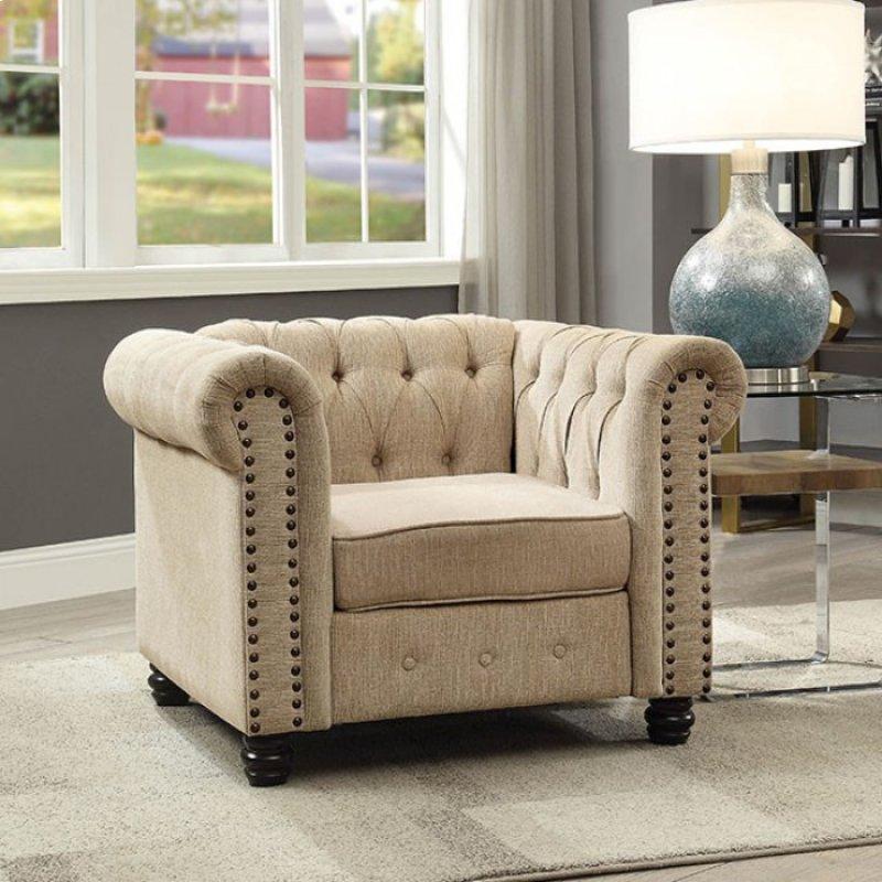  Furniture of America Winifred Stationary Fabric Chair CM6342IV-CH-PK IMAGE 2