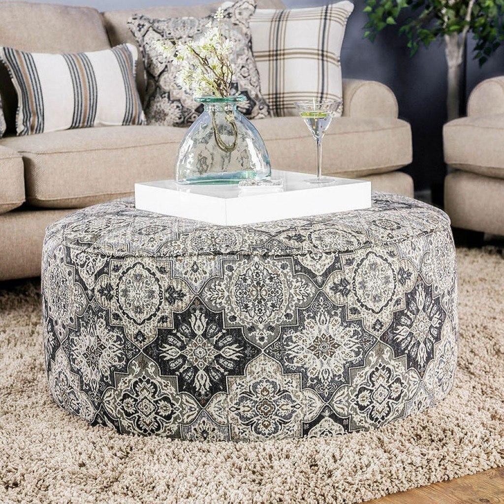  Furniture of America Bernadette Fabric Ottoman SM8200-OT IMAGE 1