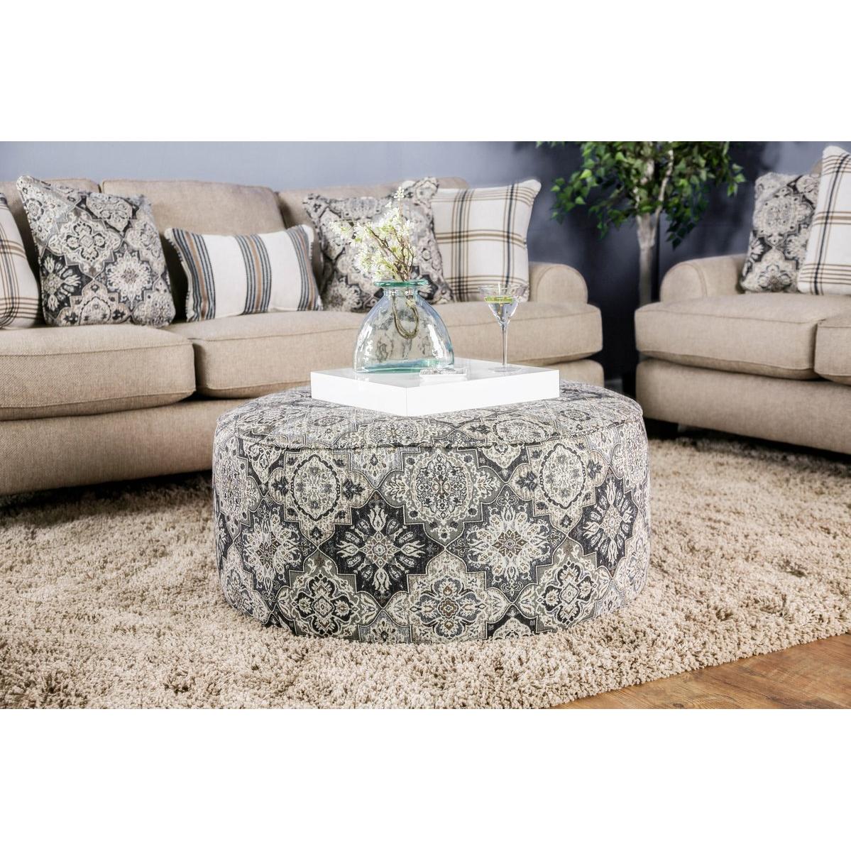  Furniture of America Bernadette Fabric Ottoman SM8200-OT IMAGE 4