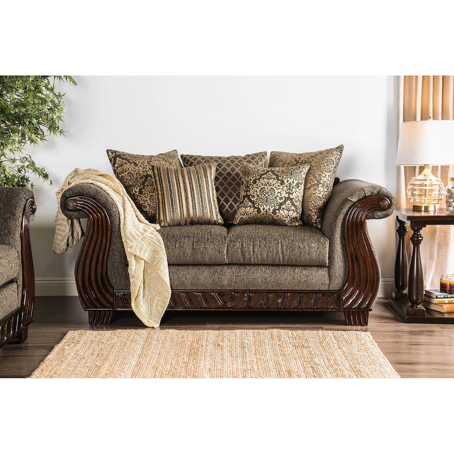  Furniture of America Mikayla Stationary Fabric Loveseat SM6211-LV IMAGE 1