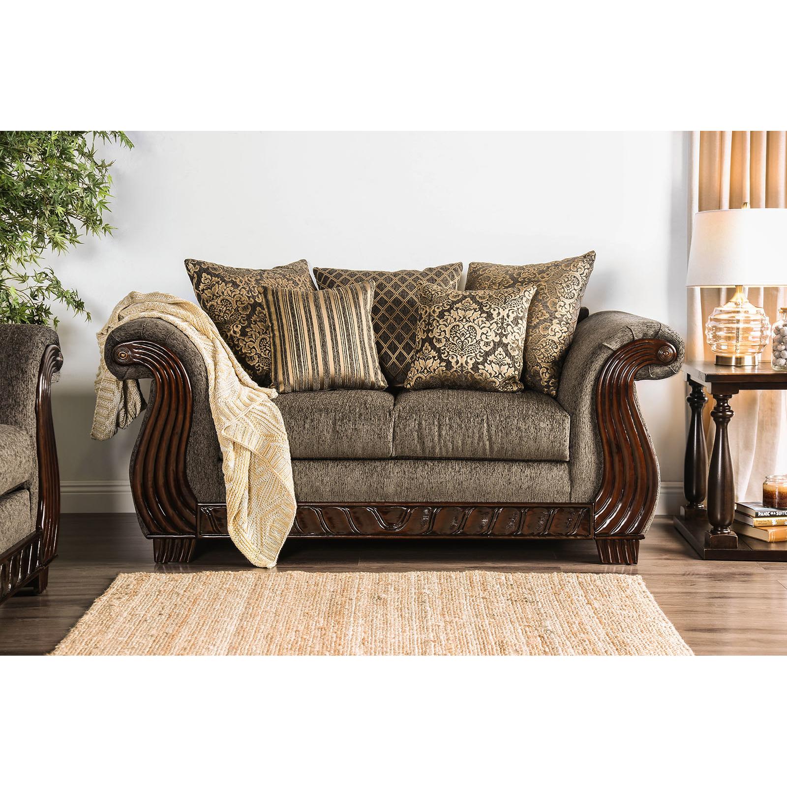  Furniture of America Mikayla Stationary Fabric Loveseat SM6211-LV IMAGE 1