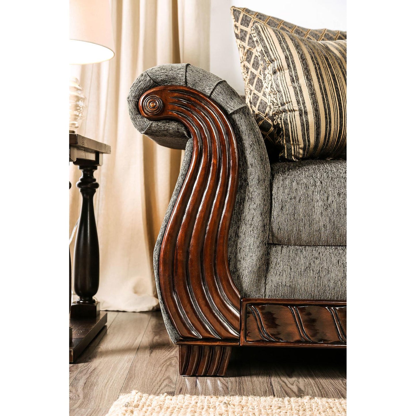  Furniture of America Mikayla Stationary Fabric Loveseat SM6211-LV IMAGE 4