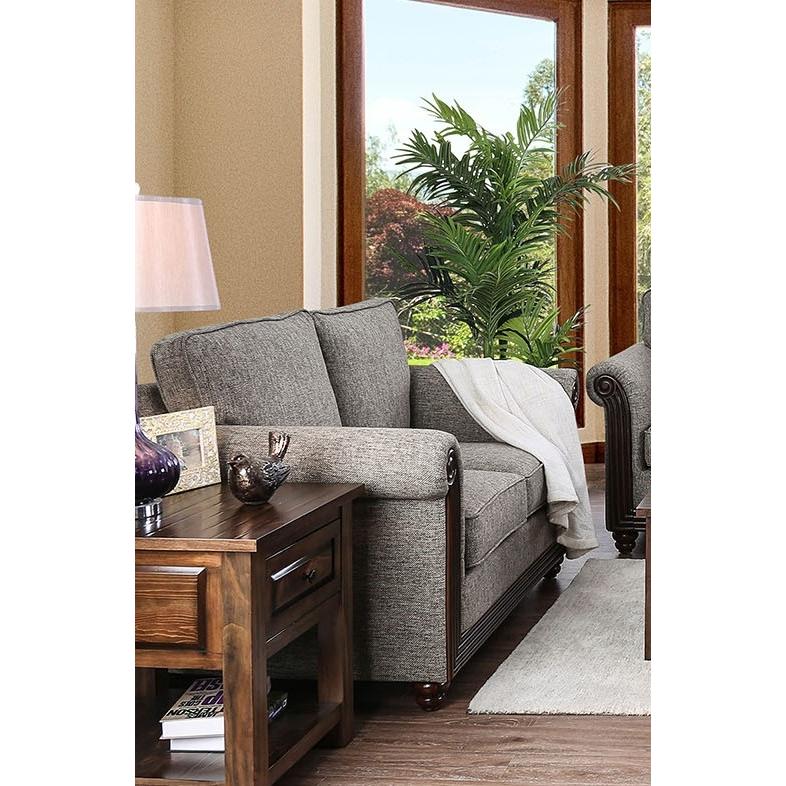  Furniture of America Morgan Stationary Fabric Loveseat CM6573-LV IMAGE 1