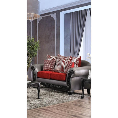  Furniture of America Midleton Stationary Leatherette Loveseat SM7440-LV IMAGE 2