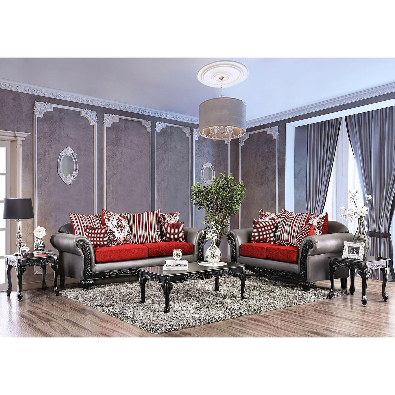  Furniture of America Midleton Stationary Leatherette Loveseat SM7440-LV IMAGE 7