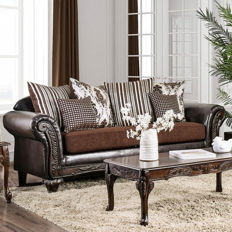  Furniture of America Midleton Stationary Leatherette Sofa SM7406-SF IMAGE 1