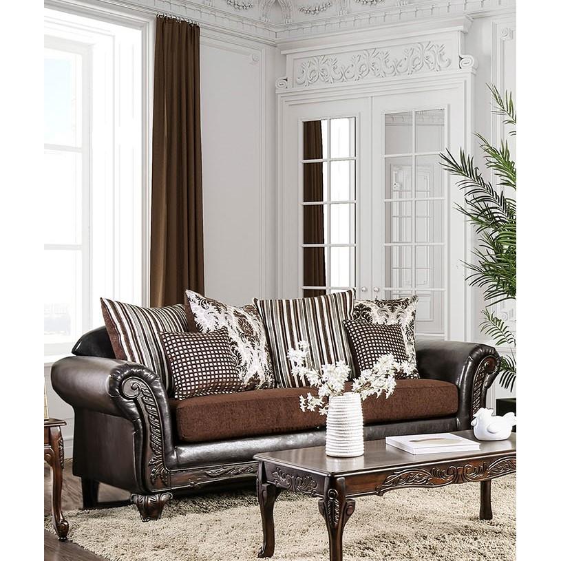  Furniture of America Midleton Stationary Leatherette Sofa SM7406-SF IMAGE 2