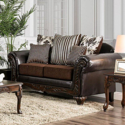  Furniture of America Midleton Stationary Leatherette Loveseat SM7406-LV IMAGE 1