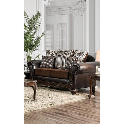  Furniture of America Midleton Stationary Leatherette Loveseat SM7406-LV IMAGE 2